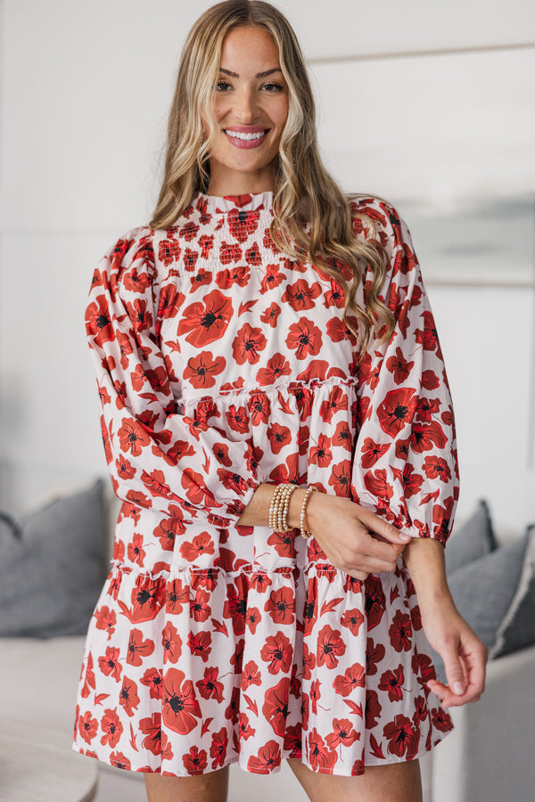 NURSING COLLECTION: Be Your Best Rust Floral Babydoll Dress