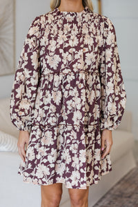 NURSING COLLECTION: Be Your Best Brown Floral Babydoll Dress