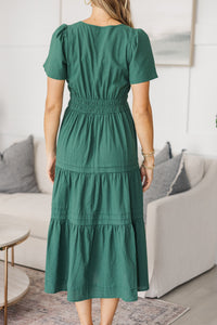 NURSING COLLECTION: It's In The Air Emerald Green Tiered Midi Dress