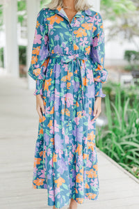 Back At It Blue Floral Maxi Dress