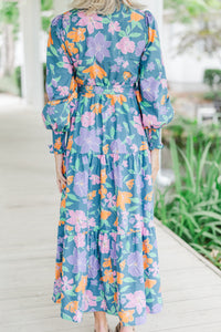 Back At It Blue Floral Maxi Dress