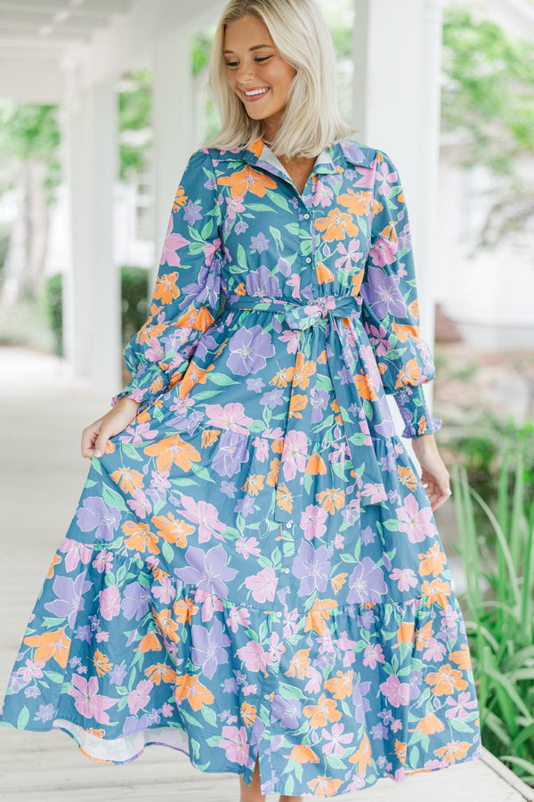 floral maxi dress boutique Edith Floral Maxi Dress W/ Pockets