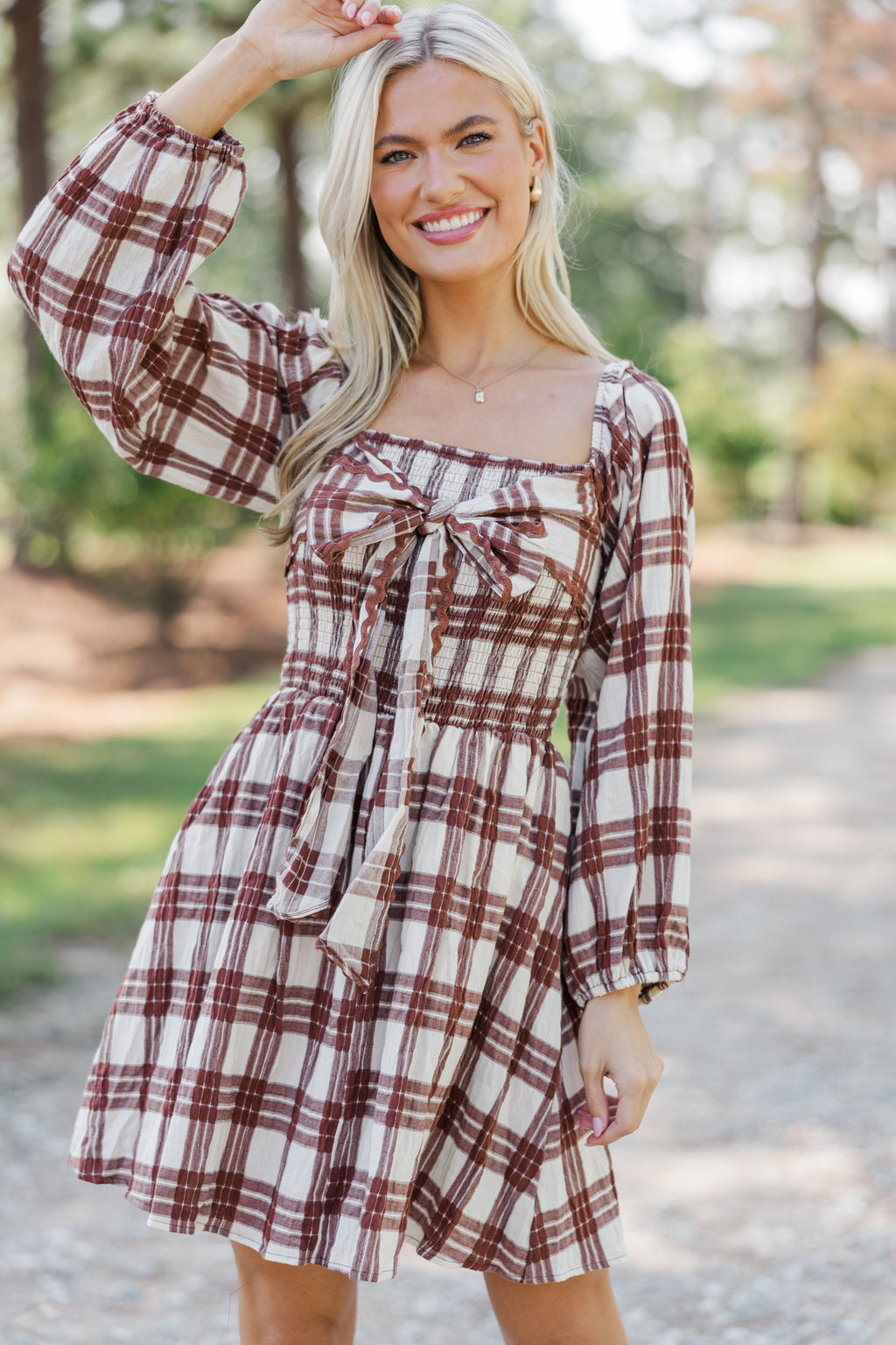 All That You Love Brown Plaid Dress, Small - The Mint Julep Boutique