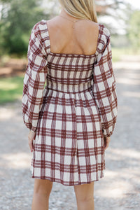 All That You Love Brown Plaid Dress