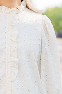 It's All True Natural White Eyelet Blouse