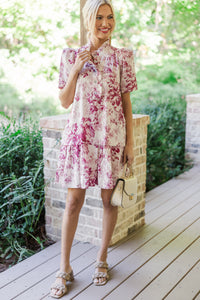 Who You Are Magenta Toile Dress