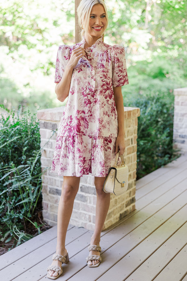 Who You Are Magenta Toile Dress