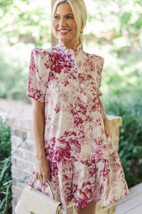 Who You Are Magenta Toile Dress