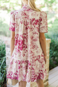 Who You Are Magenta Toile Dress