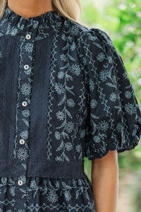 Find You Well Midnight Blue Floral Blouse