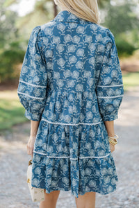 Leave It All Behind Blue Floral Dress