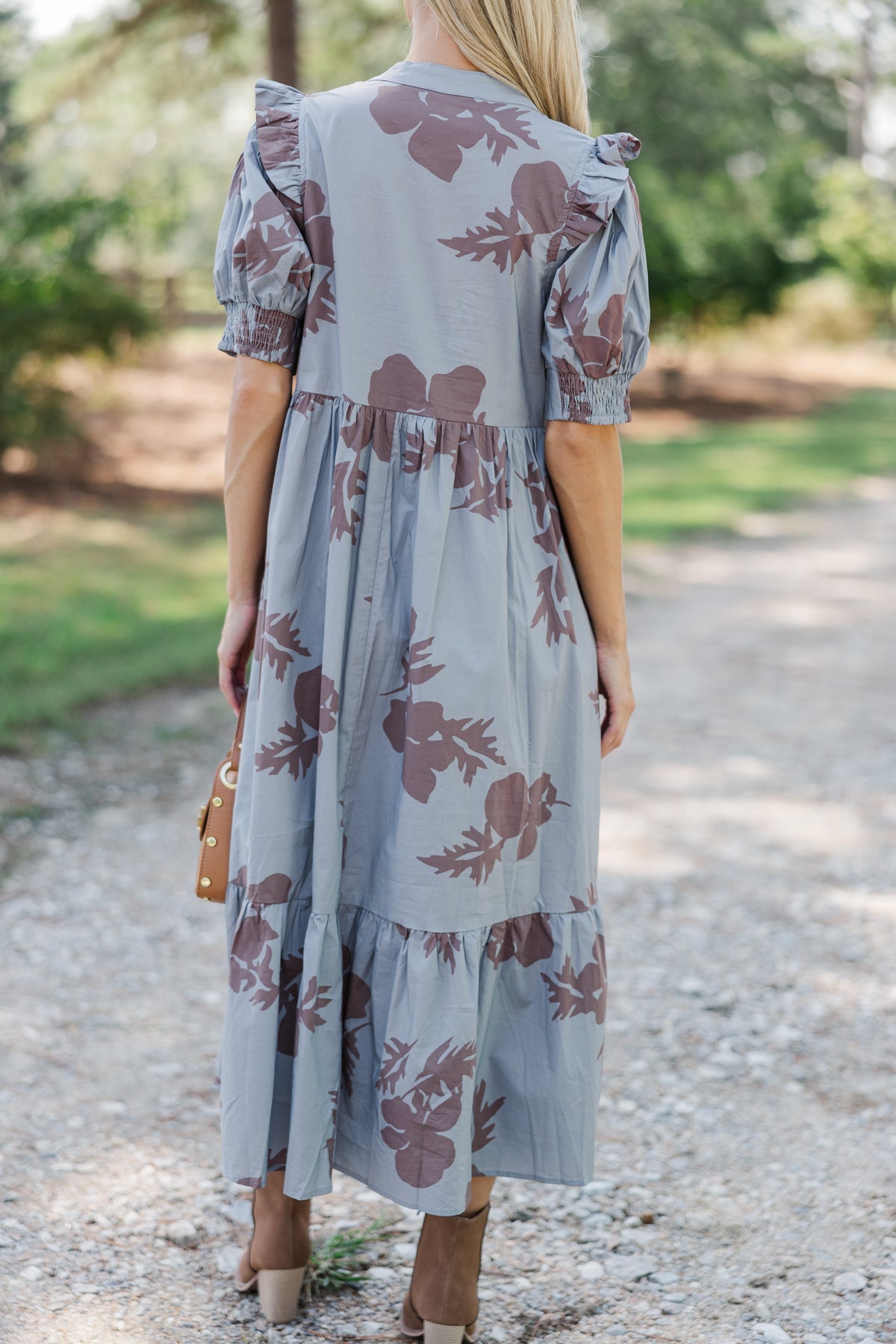 FOREST ALLURE WOVEN MIDI DRESS