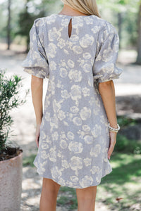 Know What You Want Gray Floral Dress