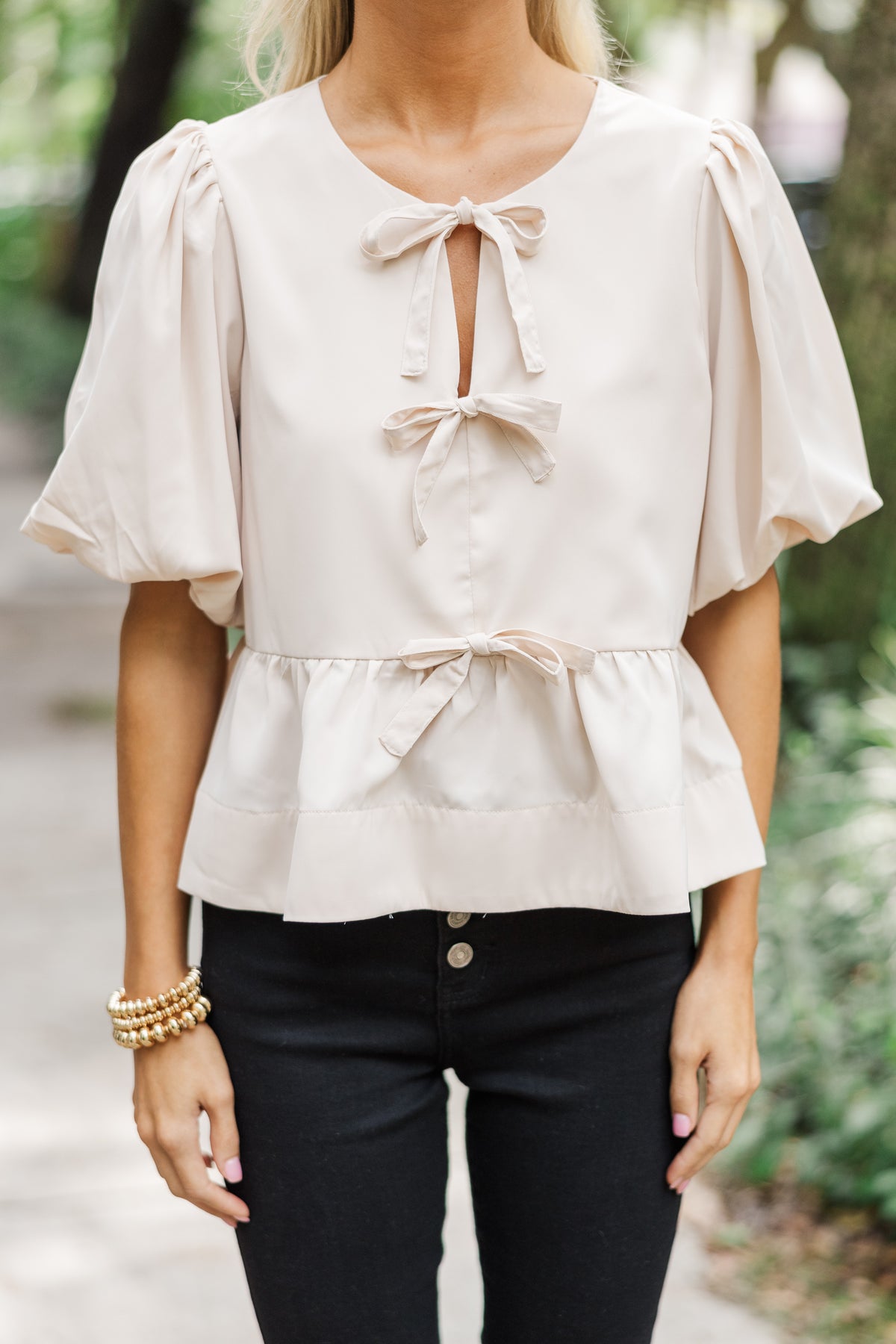 Yellow Stripe Babydoll Blouse