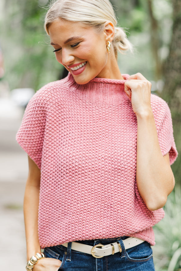 Return To You Marsala Short Sleeve Sweater