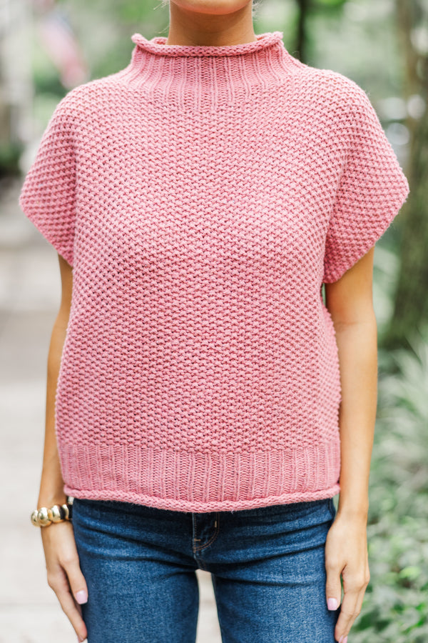 Return To You Marsala Short Sleeve Sweater