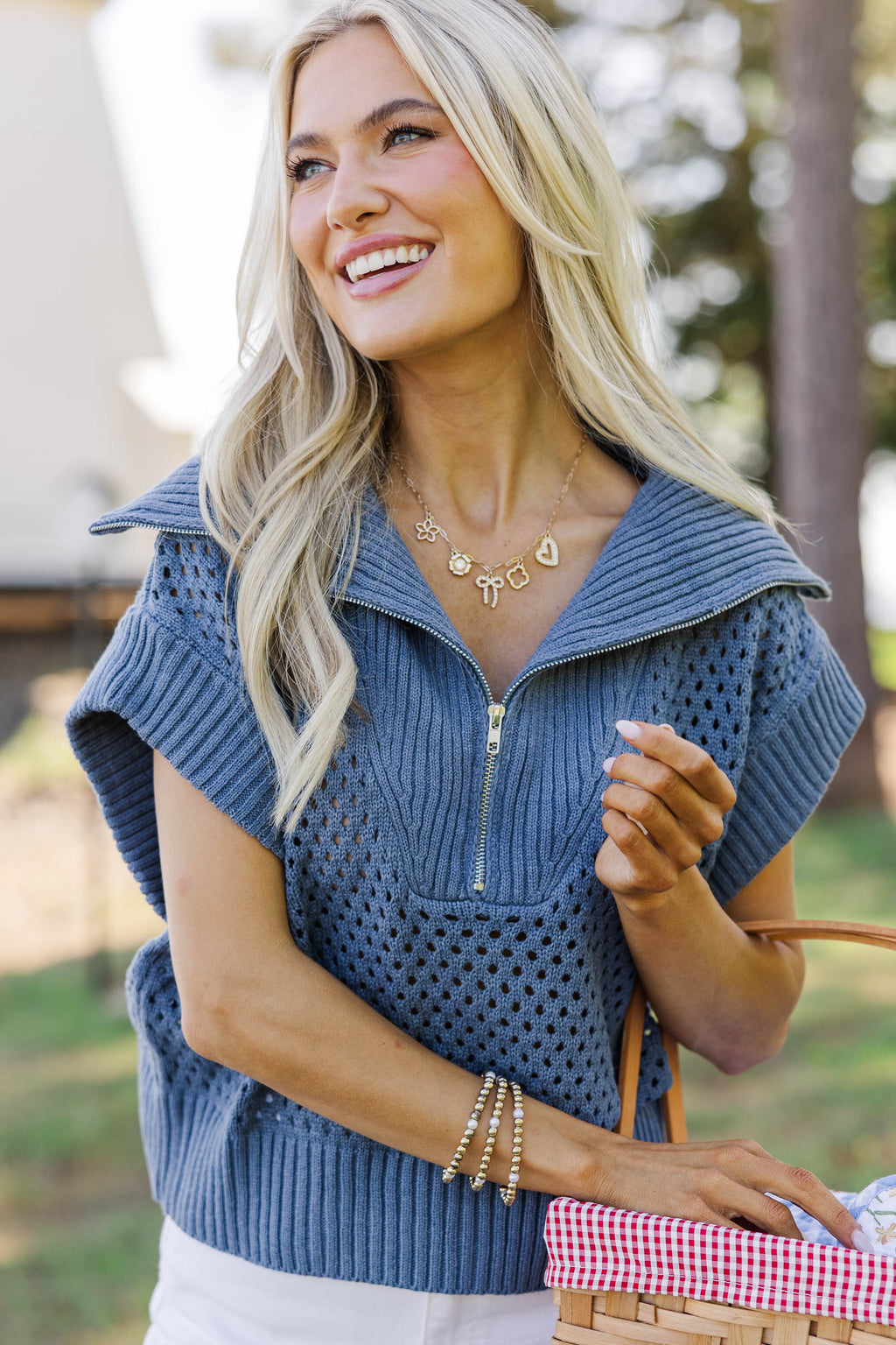 Hear Your Call Dusty Blue S/S Sweater – Shop the Mint