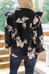 All Your Days Black Floral Blouse