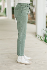 Girls: KanCan Created Joy Olive Straight Leg Jean