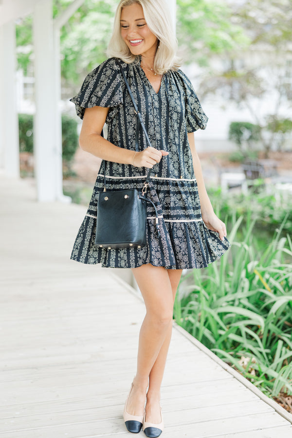 Easy Romance Black Floral Dress