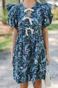 It's In The Wind Indigo Blue Floral Dress