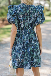 It's In The Wind Indigo Blue Floral Dress