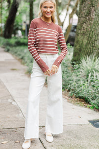 Simple Truth Chocolate Brown Striped Top