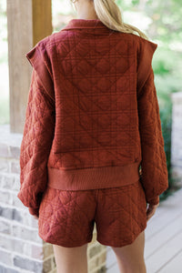 On Your Level Brick Red Quilted Set