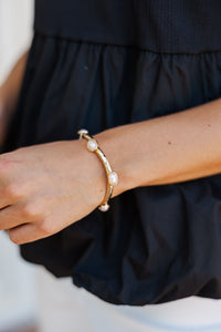 All For It Gold Pearl Studded Bracelet
