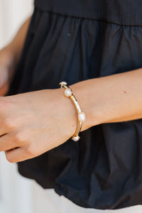 All For It Gold Pearl Studded Bracelet