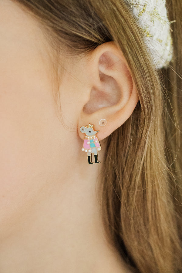 Girls: The Mouse Queen Pink Earrings