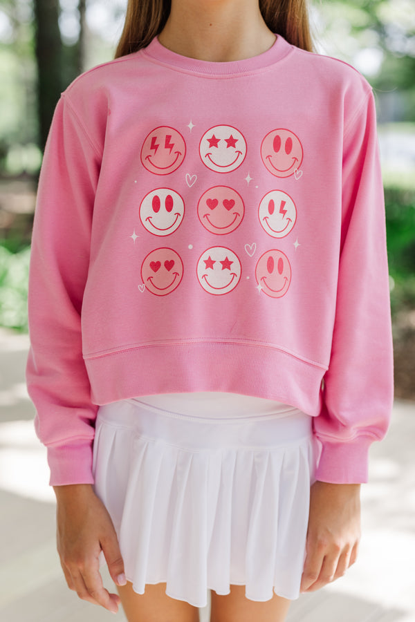 Girls: Electric Joy Pink Graphic Sweatshirt