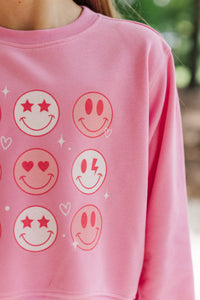 Girls: Electric Joy Pink Graphic Sweatshirt