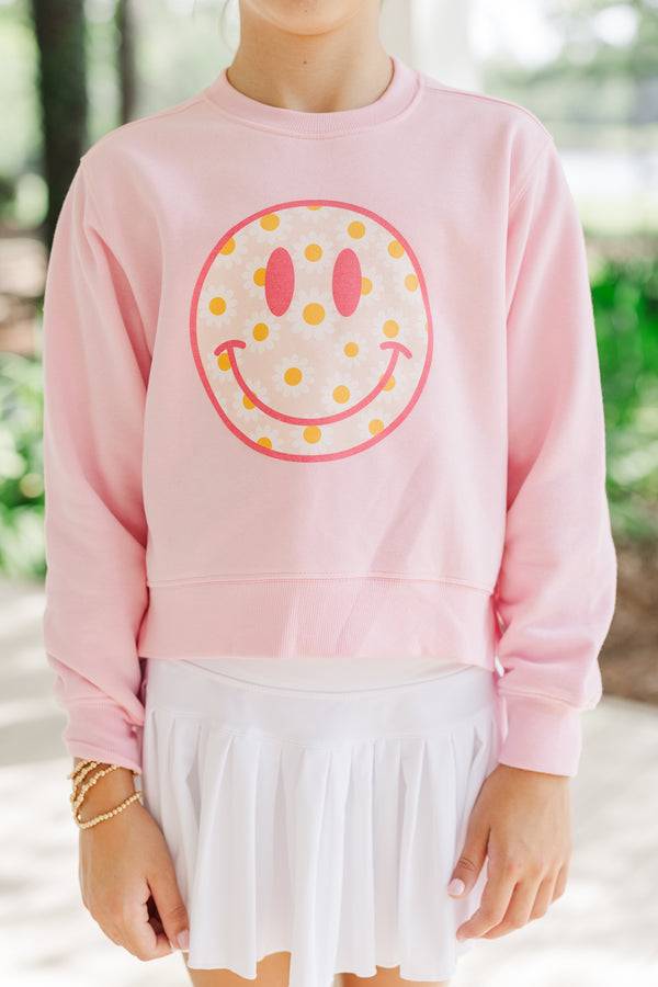 Girls: Flower Child Light Pink Graphic Sweatshirt