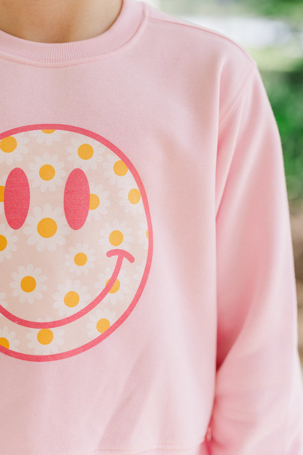 Girls: Flower Child Light Pink Graphic Sweatshirt