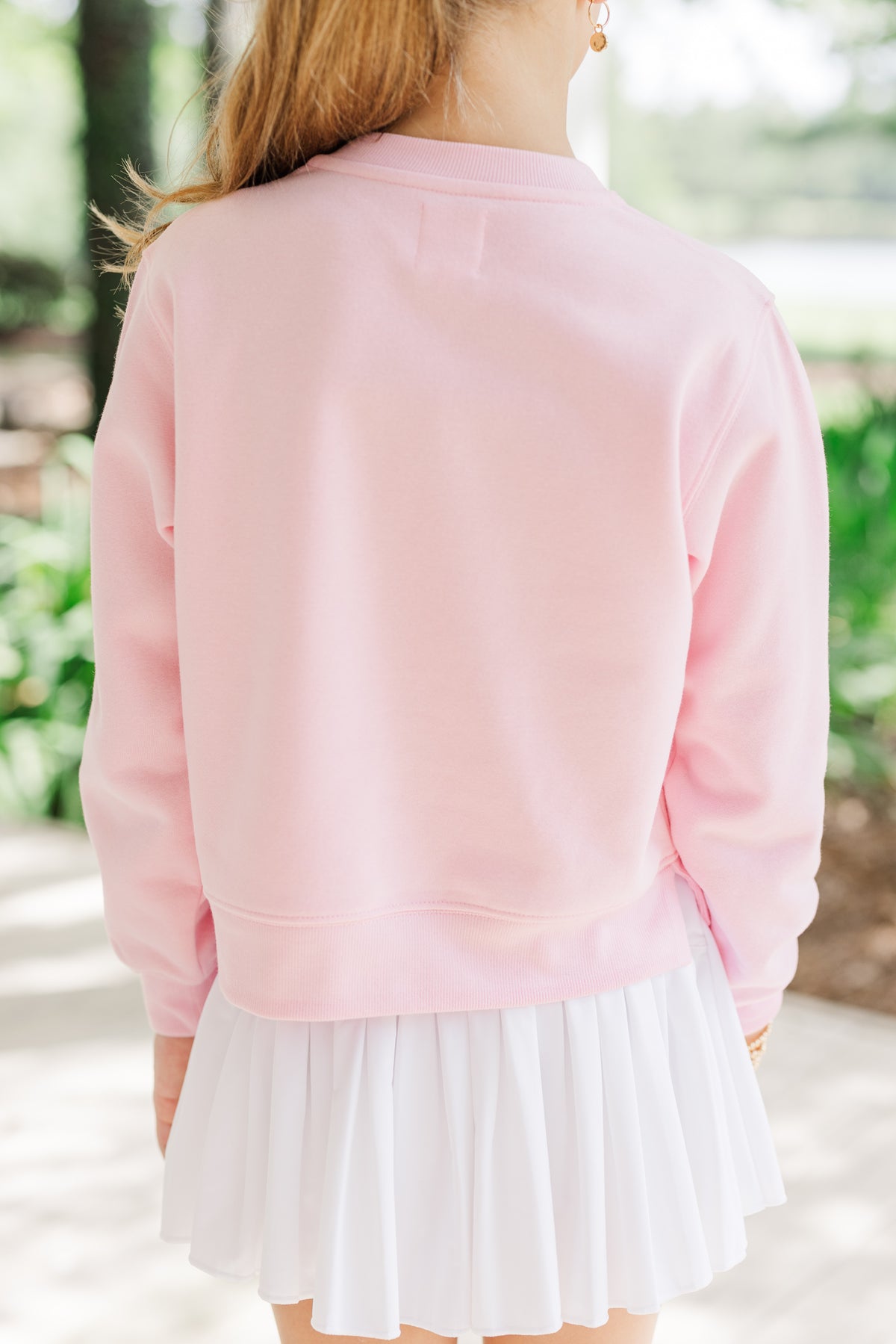 Girls Pink Floral Printed Sweatshirt