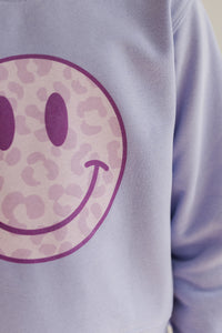 Girls: Wildly Happy Lavender Purple Graphic Sweatshirt