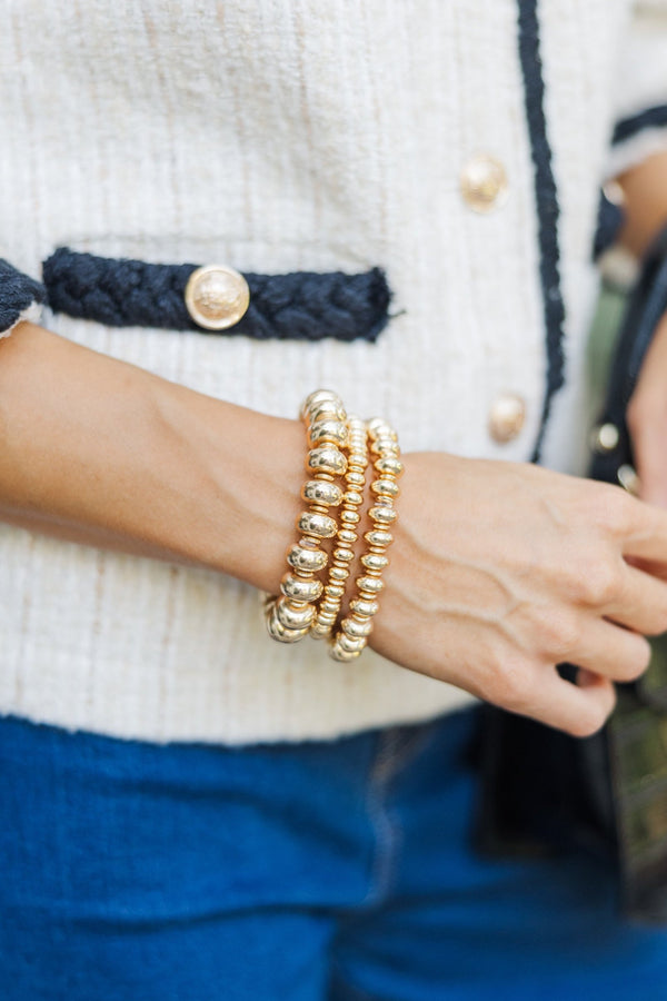 Show You Off Gold Beaded Bracelet Set