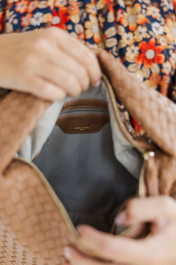 Can't Loose You Nude Woven Purse