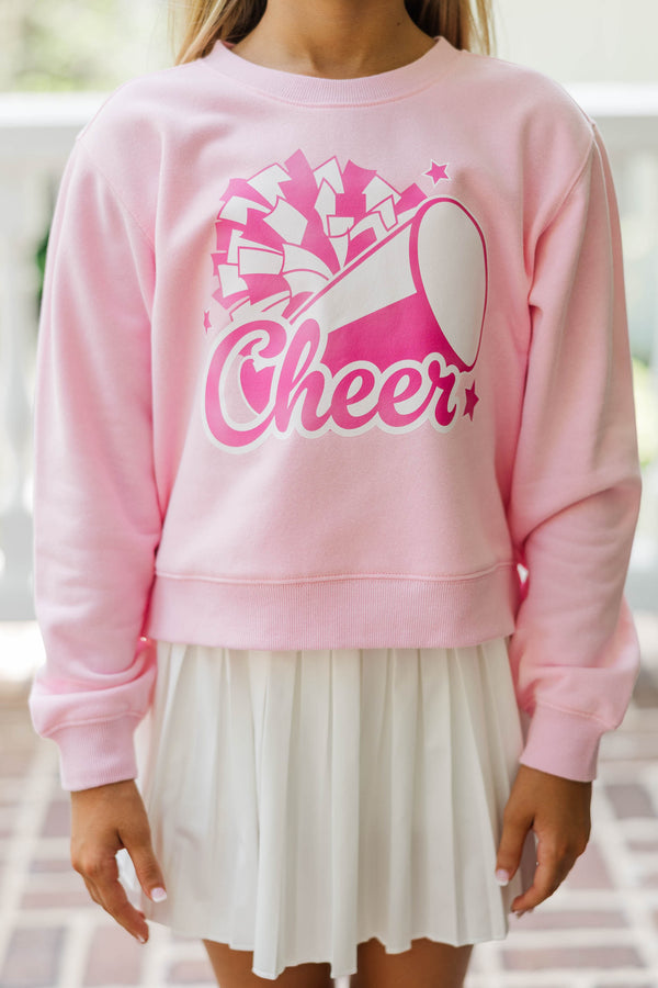 Girls: Cheer Girl Light Pink Graphic Sweatshirt