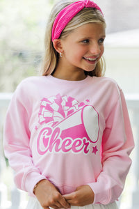 Girls: Cheer Girl Light Pink Graphic Sweatshirt