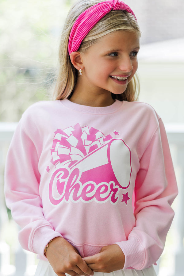 Girls: Cheer Girl Light Pink Graphic Sweatshirt