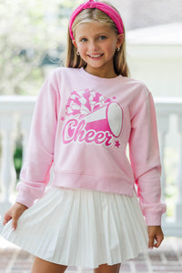 Girls: Cheer Girl Light Pink Graphic Sweatshirt