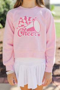 Girls: Cheer Girl Light Pink Graphic Sweatshirt