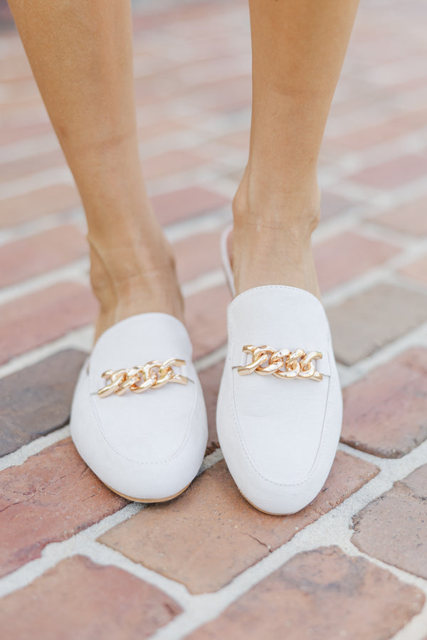 Keep Holding On Cream Chain Mules