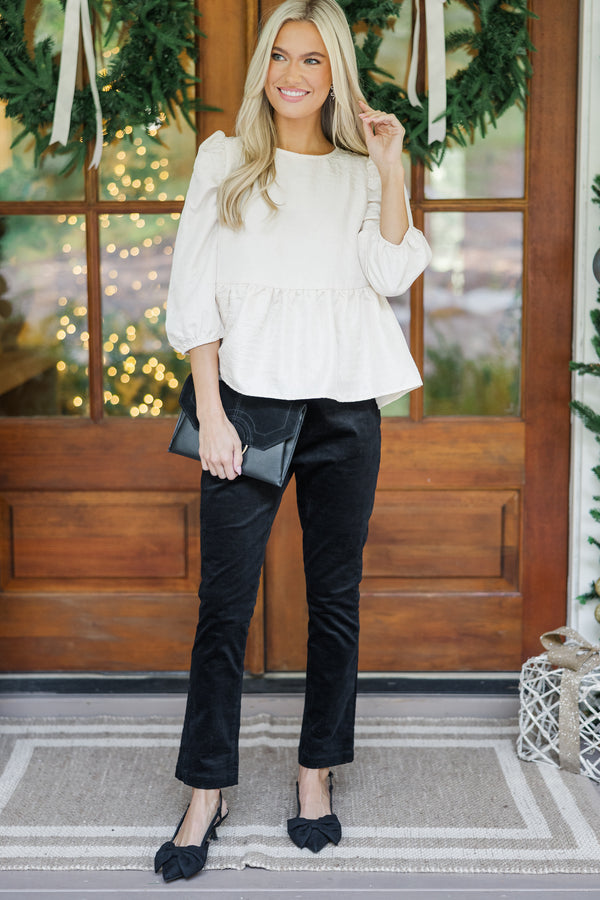 Look At You Cream Textured Blouse