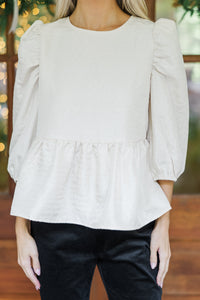 Look At You Cream Textured Blouse