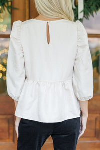 Look At You Cream Textured Blouse