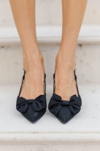 See Your Heart Black Bow Kitten Heels
