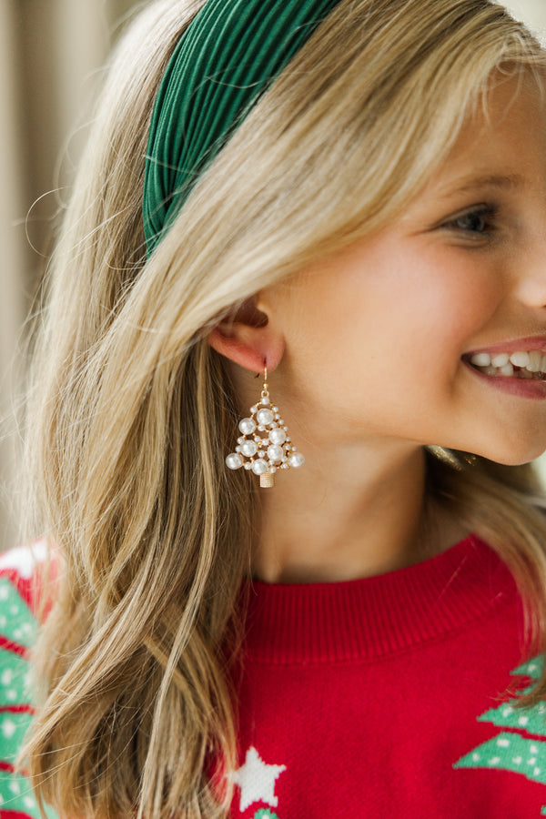 Girls: Festive Feelings Gold Christmas Tree Earrings